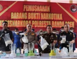 Polresta Banda Aceh Musnahkan 3,7 Kg Lebih Sabu