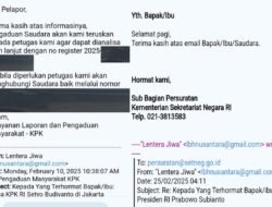 Bukti Register Laporan KPK TPK -TPPU Bupati Jawa Timur Kab, Banyuwangi, Perkara Pertambangan Gunung Tumpang Pitu