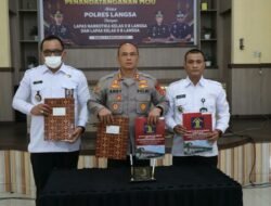 Polres Langsa Tanda Tangan Nota Kesepahaman (MoU) dengan Lapas Narkotika Kelas IIB Langsa