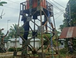 Sumber Air Bersih Kini Lebih Mudah Dijangkau, Satgas TMMD Pasang Tandon Air