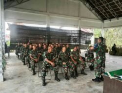 Koordinator Lapangan Satgas TMMD Ke-123 Kodim 0104/Aceh Timur Pimpin Briefing di Posko TMMD