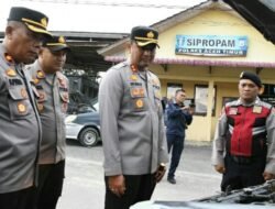 Usai Ambil Apel Jam Pimpinan, Kapolres Aceh Timur Cek Kendaraan Dinas Polsek