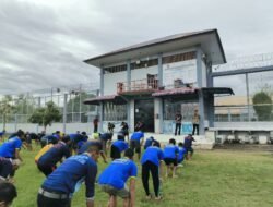 Dengan Semangat Warga Binaan Lapas Lambaro Banda Aceh Senam Bersama