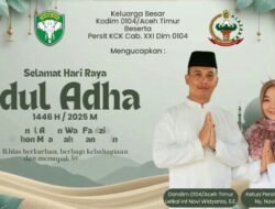 Merajut Kasih di Hari Qurban: Dandim 0104/Atim dan Ketua Persit KCK Cab. XXI Sampaikan Ucapan Idul Adha 1446 H Lewat Kolase Gambar