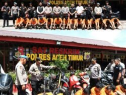 Polres Aceh Timur Berhasil Amankan 17 Pelaku Curanmor Pada Operasi Sikat Seulawah 2025