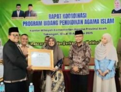 Kemenag Aceh Timur Raih Penghargaan Pengelolaan Data Melalui Apliakasi SIAGA Pendis dan EMIS PAI Tahun 2025