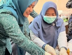 Ny. Bd. Erni Handayani Isteri Wakil Bupati Aceh Timur Ikuti Pelayanan KB Serentak
