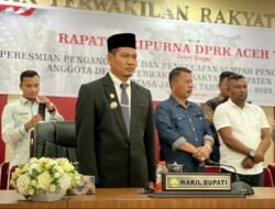 Wabup Aceh Timur Hadiri Rapat Paripurna Pelantikan PAW Anggota DPRK