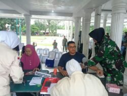 Kodim 0104/Atim Gelar Bakti Kesehatan Donor Darah dan Pengobatan Gratis Sambut HUT ke-80 TNI