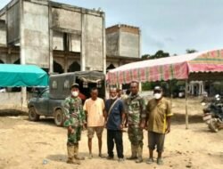 Danramil 21/Madat Pimpin Pendirian Posko Penanggulangan Pascabanjir di Desa Tanjung Minje