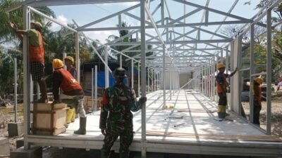 Progres Pembangunan Huntara di Simpang Ulim Capai 60–75 Persen