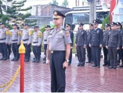 Wakapolres Langsa Pimpin Upacara Kenaikan Pangkat Pengabdian dan Penganugerahan Satyalencana