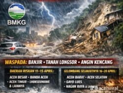 BMKG Ingatkan Siaga Bencana Hidrometeorologi, Cuaca Buruk Kembali Ancam Aceh, Potensi Banjir dan Longsor dalam Dua Periode