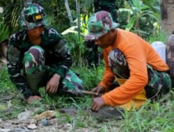 Satgas TMMD Reg ke-128 Lanjutkan Pembangunan RTLH, Fokus Perakitan Tulangan Besi