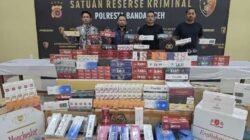 Polresta Banda Aceh Sita 70 Ribu Batang Rokok Ilegal Dari Dua Mahasiswa Asal Bireuen