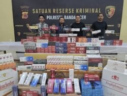 Polresta Banda Aceh Sita 70 Ribu Batang Rokok Ilegal Dari Dua Mahasiswa Asal Bireuen