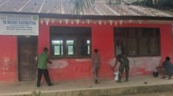 Satgas TMMD Reg Ke-128 Kodim 0104/Atim Percantik PAUD Raudhatina di Desa Alue Canang