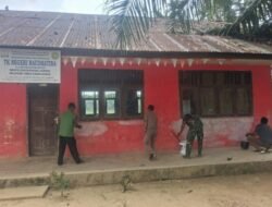 Satgas TMMD Reg Ke-128 Kodim 0104/Atim Percantik PAUD Raudhatina di Desa Alue Canang