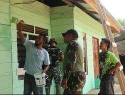 Satgas TMMD Reg Ke-128 Kodim 0104/Atim Laksanakan Pengecatan Rumah Asuh Milik Bapak Solehan