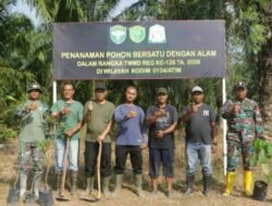 Pulihkan Lingkungan Pascabanjir, Personel TMMD Gelar Aksi Penanaman Pohon