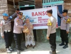Polsek Peureulak Timur Wujudkan dengan Tema “Polri untuk Masyarakat” Melalui Bansos HUT Bhayangkara Ke-80