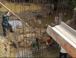 Kodim 0104/Aceh Timur Bangun Jembatan Beton Penghubung Dua Desa di Aceh Timur, Akses Warga Segera Lebih Aman dan Lancar