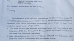 Pemko Sabang Melalui Sekda Secara Resmi Nyatakan Tanah yang Menjadi Lokasi Perumahan Pegawai Pukesmas, Walikota Intruksikan Pengosongan Lahan