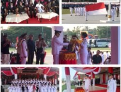 Wakil Bupati Aceh Timur Pimpin Upacara Penurunan Bendera Merah Putih HUT Kemerdekaan RI Ke-81