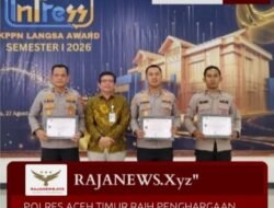 Polres Aceh Timur Kembali Meraih Penghargaan Dari Kementerian Keuangan Negara Republik Indonesia