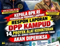 Kepala BPK RI Lampung Respon Laporan DPP KAMPUD: 14 Proyek Alkes RSUD KH Ahmad Hanafiah Lamtim Akan Diperiksa