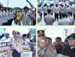 Kawal Penyampaian Aspirasi Serikat Petani, Polres Aceh Timur Berikan Pelayanan Humanis