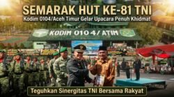 Semarak HUT Ke-81 TNI, Kodim 0104/Aceh Timur Gelar Upacara Penuh Khidmat, Teguhkan Sinergitas TNI Bersama Rakyat