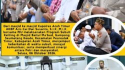Subuh Keliling Hari Ketiga, Kapolres Aceh Timur Dorong Warga Perkuat Keamanan Gampong