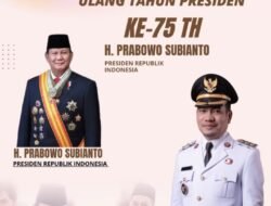 Ketua DPC Gerindra Aceh Timur Ucapkan Selamat Ulang Tahun ke-75 kepada Presiden Prabowo Subianto