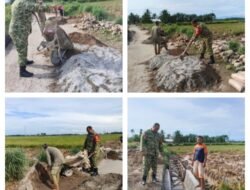 Babinsa Koramil 23/Langsa Timur Dampingi Pembangunan Saluran Irigasi 130 Meter, Dukung Kelancaran Pengairan Pertanian